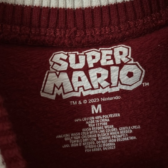 Rare Super Mario Boys Track Jacket Button Up Medium - Picture 4 of 7